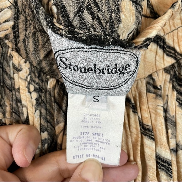 Stonebridge Vintage Boho Gypsy Broom Skirt Black & Tan Size Small - Picture 3 of 5